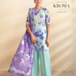 Mint & Lavender Floral 3‑Piece Unstitched Lawn Suit