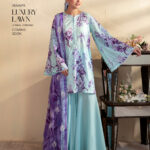 Aqua & Orchid Purple 3‑Piece Unstitched Lawn Suit